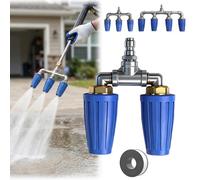 3-in-1 Triple Turbo Nozzle Pressure Washer Attachment, 4000 PSI | Advanced rotating jet design with 360° coverage and quick connect fitting for powerful surface cleaning