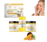 3 In 1 Turmeric Combo Skincare Set, Turmeric Glow Combo Skincare Set, Turmeric Cleansers, Scrub and Hydrating Butter, Improve Skin Tone & Cleanse the Skin (1Set)