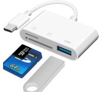 3 in 1 USB C Card Reader - Micro SD TF Memory Compatible with Pad Pro, Chromebook, XPS, Galaxy S10/S9 and More Devices