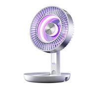 3-in-1 USB Desk Fan With Colorful LED Light - Portable Rechargeable Mini Table Fan With 5 Speed Settings, Magnetic Quiet Motor, Multi-Angle Adjustable Foldable Cooling F́an For Home And Office