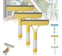 3 in 1 Window Cleaning Scraper, 2025 New Squeegee for Shower Glass Spray Function for Glass Doors, Windows Cleaning Scraper, for Cars Home And Kitchen Window Glasses (Yellow*3)