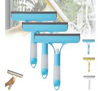 3 in 1 Window Cleaning Scraper, 2025 New Squeegee for Shower Glass Spray Function for Glass Doors, Windows Cleaning Scraper, for Cars Home And Kitchen Window Glasses (Blue*3)