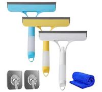3 in 1 Window Cleaning Scraper,Mirror Squeegee with Sprayer,3 in 1 Window Cleaning Wiper, Double-Sided Use, Can be Scraped Or Brushed,Suitable for Bathroom,Floor, Kitchen (3PCS)