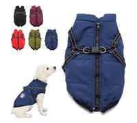 3 in 1 Winter Jacket for Dogs, Waterproof Windproof Dog Snow with Harness and Zipper, Small Medium Large Dogs (Blue,5XL)