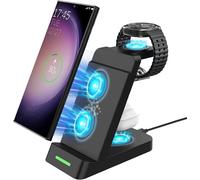 3 In 1 Wireless Charger For Galaxy Watch 7/Ultra/Fe/6/5 Series Induction Charger For Galaxy S25 Edge/S25/S24/S23/S22 Series,Note20/10/ Zflip 7/Fe/6/5/4,Fold 7/6/5/4 And Galaxy Buds3/3 Pro/2
