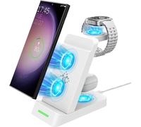 3 In 1 Wireless Charger For Galaxy Watch 7/Ultra/Fe/6/5 Series Induction Charger For Galaxy S25 Edge/S25/S24/S23/S22 Series,Note20/10/ Zflip 7/Fe/6/5/4,Fold 7/6/5/4 And Galaxy Buds3/3 Pro/2