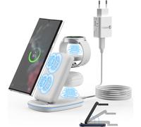3 In 1 Wireless Charger For Samsung Galaxy S25 S24 S23, Fast Charging Base For Galaxy S24 S23 S22 Ultra/Note Flip Fold 6 5, Galaxy Watch Ultra/7/6/5 Pro/5/4/3/Active 2, Buds Pro