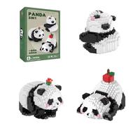 3 In1 Panda Bloc de Construction, Mini Brique Figure Jouets, Briques d'animaux, Micro Blocs de Blocs Construction Ornement de Créatif, Construction pour Enfants à partir de 9 Ans