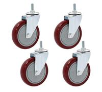3 Inch Heavy Duty Stem Casters 360 Degree Swivel Thread Wheels with Screw Bolt Double Locking Brake Wheel(No brakes)