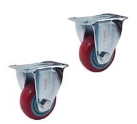 3 Inch Medium Series PU Directional Casters Wheel,with Double Bearing Wearable Mute Industrial Casters 2Pcs Casters