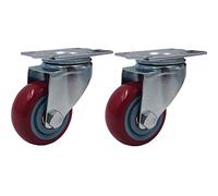 3 Inch Medium Type PU Universal Wheel Casters with Double Bearing Wearable Mute Load 100kg Industrial Casters 2Pcs Casters