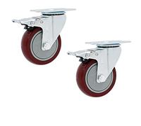 3 Inch Medium Type PVC Directionalcasters Trolleys Wheel with Brake Wearable Mute Bear 100kg Pcs Industrial Casters 2Pcs Casters