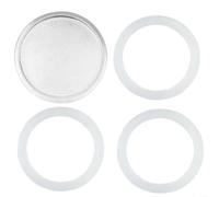 3 joints en silicone et 1 filtre en aluminium pour casserole à expresso moka (9 tasses)