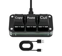 3 Key Keyboard 3-Key Portable Small table macro pads keypads programButton | Computer USB Cut Copy Paste Pad for Daily Office Working Meeting Travel Videotable macro pads keypads Editing Design Drawing