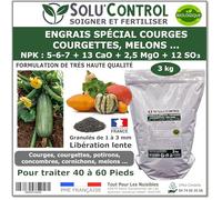 3 kg d'Engrais Spécial Courges, Courgettes et autres cucurbitacées - SoluControl - Formulation haute qualité Organo-Minerale - Utilisable en Agriculture Biologique