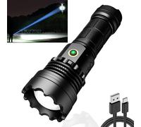 [3 Km Extremely Long Shooting] Ultra Powerful 30000 Lumens Powerful Rechargeable Ipx67 Waterproof Led Flashlight For Camping, Hiking, Emergency (1 X 26650 Battery)