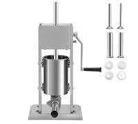 VEVOR Poussoir à Saucisses Manuel 3 L Machine à Saucisses Verticale en Acier Inoxydable Alimentaire Ensacheuse Saucisse 4 Tubes de Remplissage 2 Vitesses Réglables pour Churros Saucissons Restaurant