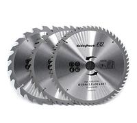 3 lames de scie circulaire 254 x 30 mm 24, 40 et 60 dents + 3 anneaux de réduction par lame de scie sur 24,4 mm, 20 mm et 16 mm pour scie circulaire Einhell TC-TS 2025/2 eco