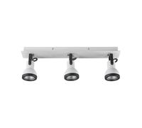 3 Lampes de Plafond Montées sur Cadre Rectangulaire Façon Spot Métal Blanc et No [EEK: A]