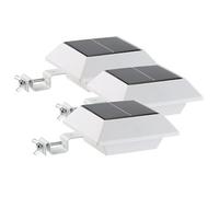 Eclairage extérieur solaires Lunartec : 3 lampes solaires à LED pour gouttière 160 lm 2 W avec capteur PIR - Blanc