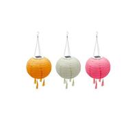 Lumisky Lampions solaires SHANGRI LA H20 cm LED blanc chaud Rose, crème et orange - Lot de 3