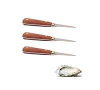 3 lancettes à huîtres avec manche bois 16 cm