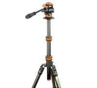 3 Legged Thing Brian Video Kit trépied compact léger en fibre de carbone Lava Noir/orange (BRIANVIDEOLAVA2.0)