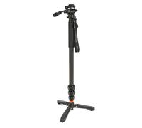 3 Legged Thing Legends Lance 2.0 Monopod Kit with DOCZ2 Foot Stabiliser & AH Trinity Darkness, Matte Black (Kit monopode Legends Lance 2.0 avec stabilisateur de pied DOCZ2 et AH Trinity Darkness, noir