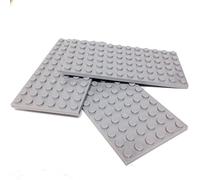 3 LEGO Plaques 6 x 12 BRICKS Gris bleu clair