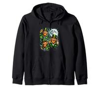 3 Leprechaun Moon Vintage années 90 USA Wild Retro Night Sky Sweat à Capuche