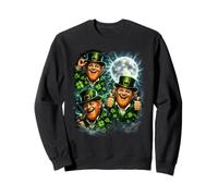 3 Leprechaun Moon Vintage années 90 USA Wild Retro Night Sky Sweatshirt