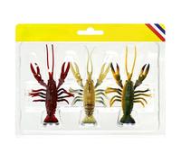 3 leurres flexibles Grayfish - leurre réaliste pour bar et crevettes, imitation naturelle natation florale | Aventure cadeau pour l'eau en plein air