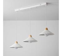 3-Lights Cluster LILLING PLATIFICATION du PLATION du CHANDELLE CHANDELLE Blanc PLAIS PLAIS CERAMIQUE PLADE Lampe Nordique LUMIRES DE Bois Nordiques pour REGART