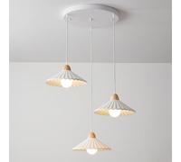 3-Lights Cluster LILLING PLATIFICATION du PLATION du CHANDELLE CHANDELLE Blanc PLAIS PLAIS CERAMIQUE PLADE Lampe Nordique LUMIRES DE Bois Nordiques pour REGART