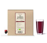 3 litres de jus mère de canneberges BIO - 100% de jus direct de canneberges BIO mûres, jus de canneberges BIO sans additifs - jus de canneberges en boîte de jus pratique