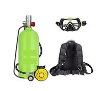 3 Litres Plongée Équipement De Plongée Sous-marine Plongée Sous-marine Respirateur Poisson Branchie Bouteille D'oxygène De Rechange(Green Bottle Silver Head-B)