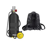 3 Litres Plongée Équipement De Plongée Sous-marine Plongée Sous-marine Respirateur Poisson Branchie Bouteille D'oxygène De Rechange(Black bottle with silver head-A)