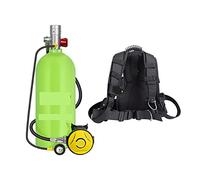3 Litres Plongée Équipement De Plongée Sous-marine Plongée Sous-marine Respirateur Poisson Branchie Bouteille D'oxygène De Rechange(Green bottle with silver head-A)