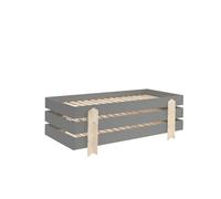 3 Lits Modulo Arrow Gris Empilables 90x200 L 203,6 X Lg 93,8 X H 27,5 Cm