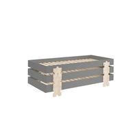 3 lits modulo puzzle gris empilables 90x200 l 203,6 x lg 93,8 x h 27,5 cm
