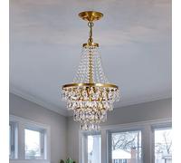 3 lumières Gold Crystal Chandelier Réglable Plafonnage plafonnier Light Aymat Pentdant pour Salle à Manger