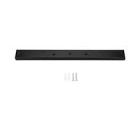 3 lumières plafond suspendu luminaire lustre plafonnier base de montage rectangulaire forme pendentif lumière bricolage pour cuisine chambre salon salle à manger(noir)