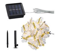 3 m 30 LED Guirlande Lumineuse Exterieure Solaire Preuve de l'Eau, Abeille Guirlande Solaire Exterieur Blanc Chaud, Decoration Guirlande Exterieur Solaire pour Cour, Fête, Réception, Restaurant