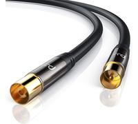 3 m Antenna Cable Male TV Antenna Cable Female IEC Aerial Plugs Full HD 4K UHD Shielding 135dB 75 Ohm TNT DVB-T DVB-T2 DVB-C DVB-S DVB-S2 FM Radio Dab Black
