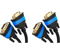 3 m - Câble VGA (15 Broches, Full HD/1080p, Compatible 3D, VGA mâle/mâle, pour Relier Un PC à Un Moniteur/écran cathodique/téléviseur, Contacts dorés, Noir) (Lot de 2)