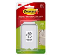 3 M Command Cintre Jumbo Toile Blanc Crochets et 4 bandes, acrylique, multicolore