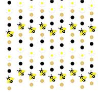 3 m Décoration d'abeille, guirlande de fleurs à paillettes noires et dorées, à suspendre, pour fête d'abeille, fête prénatale, anniversaire, « What Will It Bee Day », « Mommy to Bee Day » et
