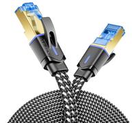 3 m Flat CAT8 Network Cable in Nylon-Copper 40 Gbps,Shielded S/FTP-Flat Gigabit LAN Ethernet Cable,Patch and Installation Cable with RJ45 Connector,Compatible with CAT8/CAT7/CAT6