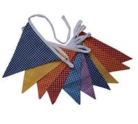 3 m multicolores Vichy Guirlande fanions en tissu - Double face