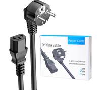 3 m Power Cables,F-Type Protective AC Contact Cable,for PC,TV,Cold Appliances Printer,Monitor,Television,Projector and More